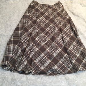 BOHO🌵Jones Wear long taupe plaid skirt